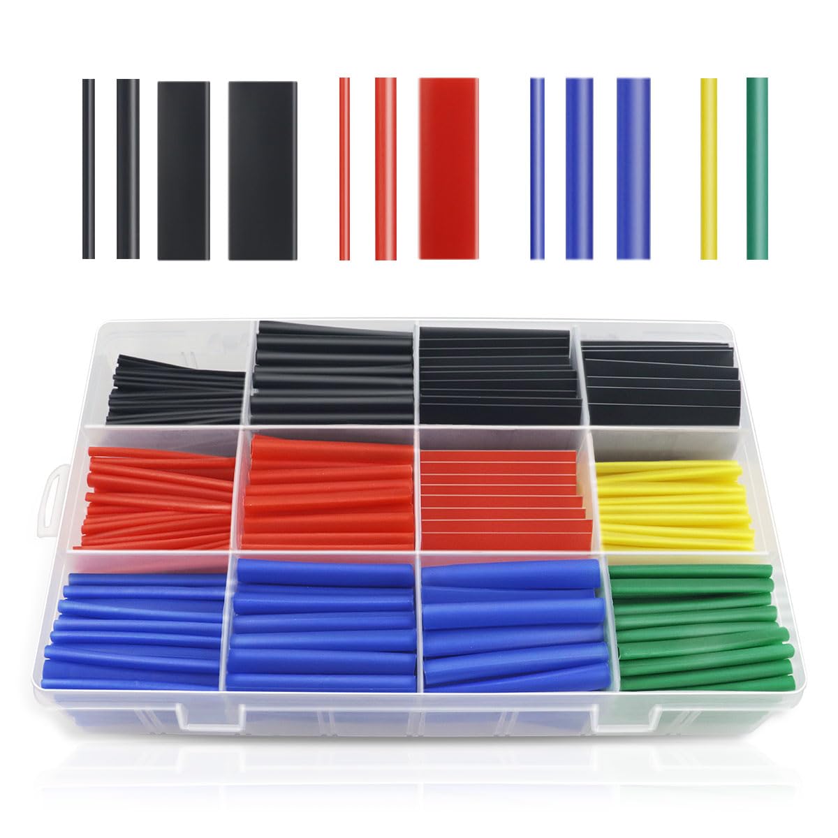 560-Piece Marine Grade Heat Shrink Tubing Kit — Adhesive Lined, 2:1, 12 Sizes