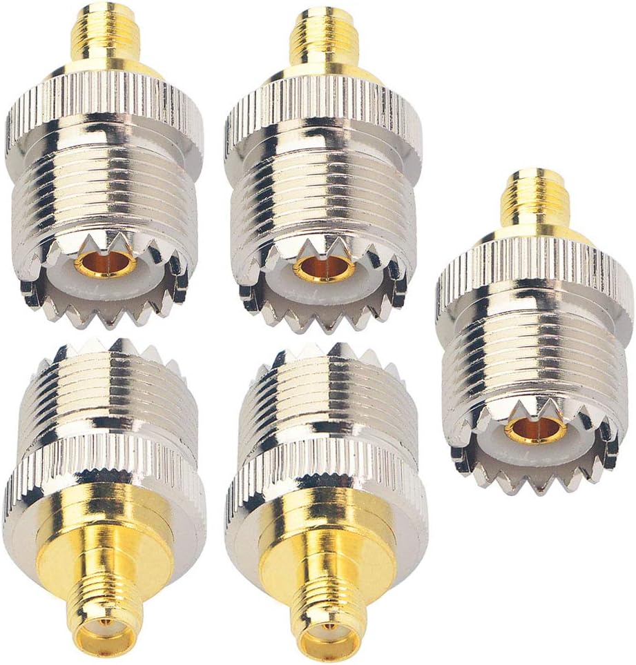 PL-259 to SMA Female Adapter Kit, 5-Pack