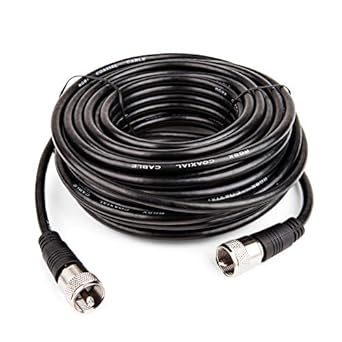 RG-8X Coax Cable 50ft with PL-259 Connectors, 50 Ohm