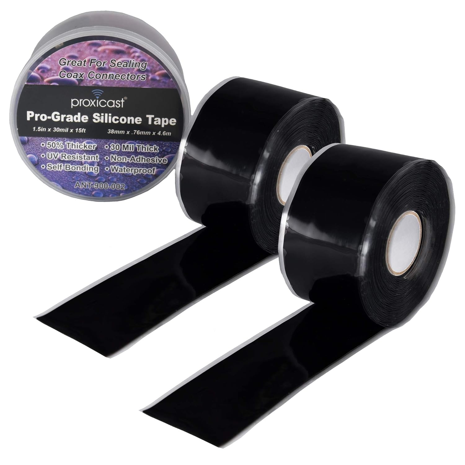 Proxicast Self-Fusing Silicone Weatherproof Tape, 2-Pack (1.5" × 15ft)